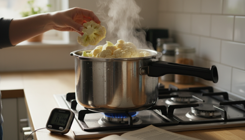 découvrez comment cuire le chou-fleur à la cocotte minute avec notre guide simple et précis, incluant le temps de cuisson exact pour un résultat parfait.